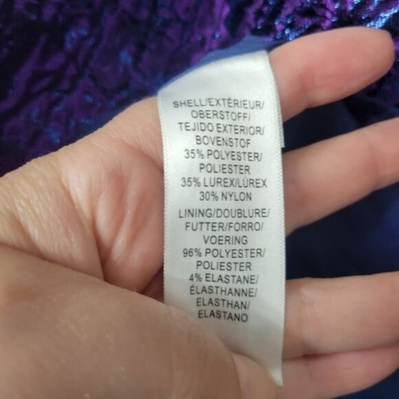 Aidan Mattox Metallic Jacquard Off-The-Shoulder Midi Tulle Gown 4 - Picture 4 of 11